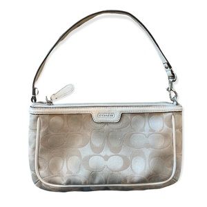 Cream Signature Coach Sateen Mini Bag